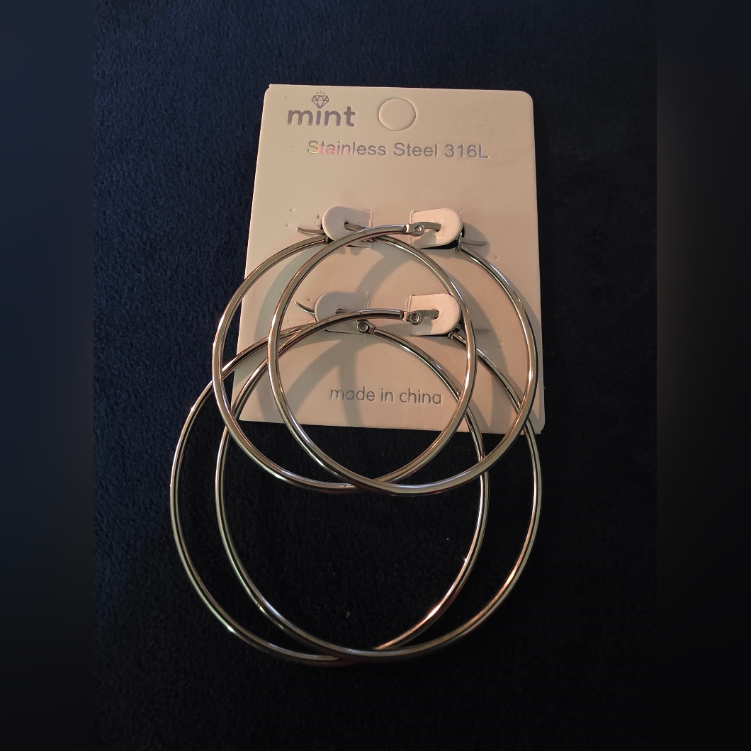 Mint Silver-Tone Hoop Earrings 19$